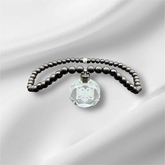 Albanien Kette Schwarz Matt+Glanz